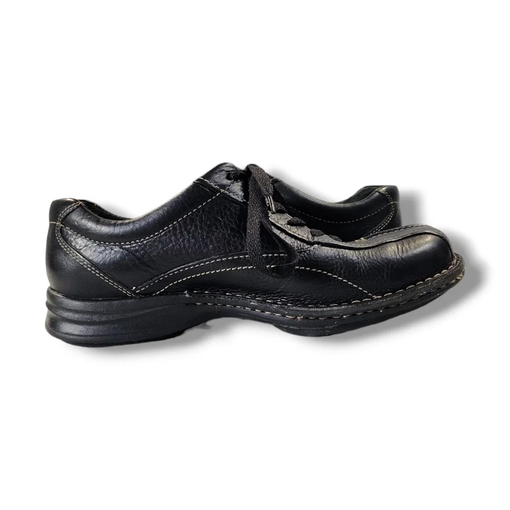 Clarks Wave 82648 Lace Up‎ Black Leather Walking Sneaker Men's 7.5